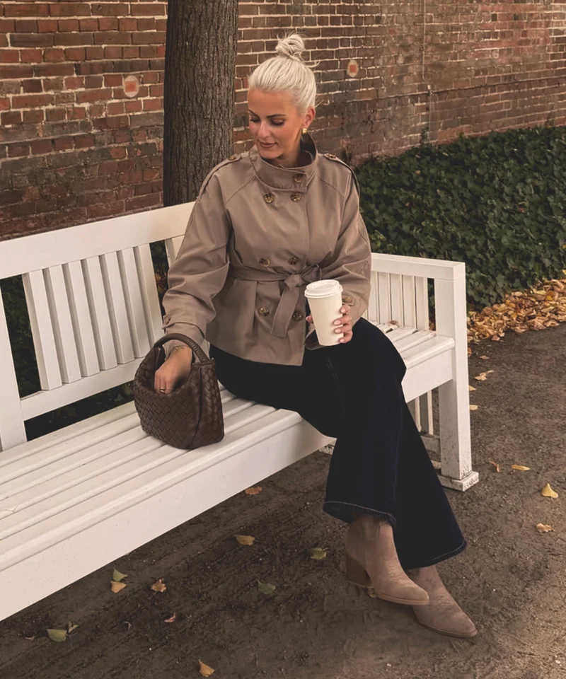Short Trenchcoat Jacke Olya Taupe