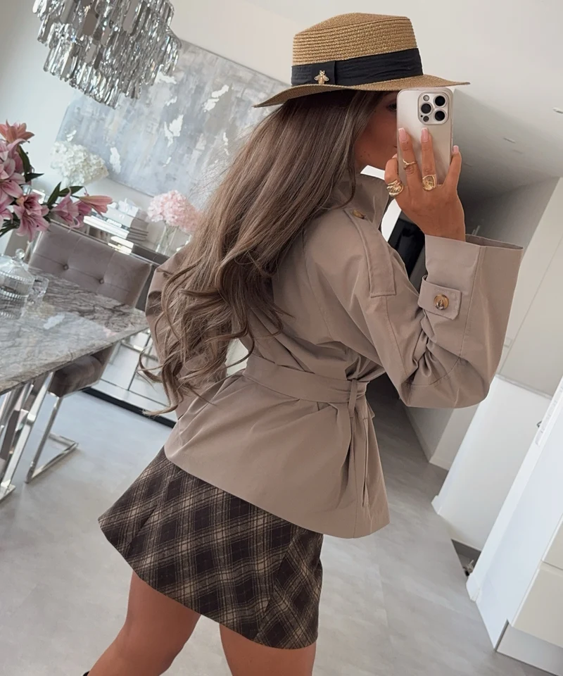 Short Trenchcoat Jacke Olya Taupe