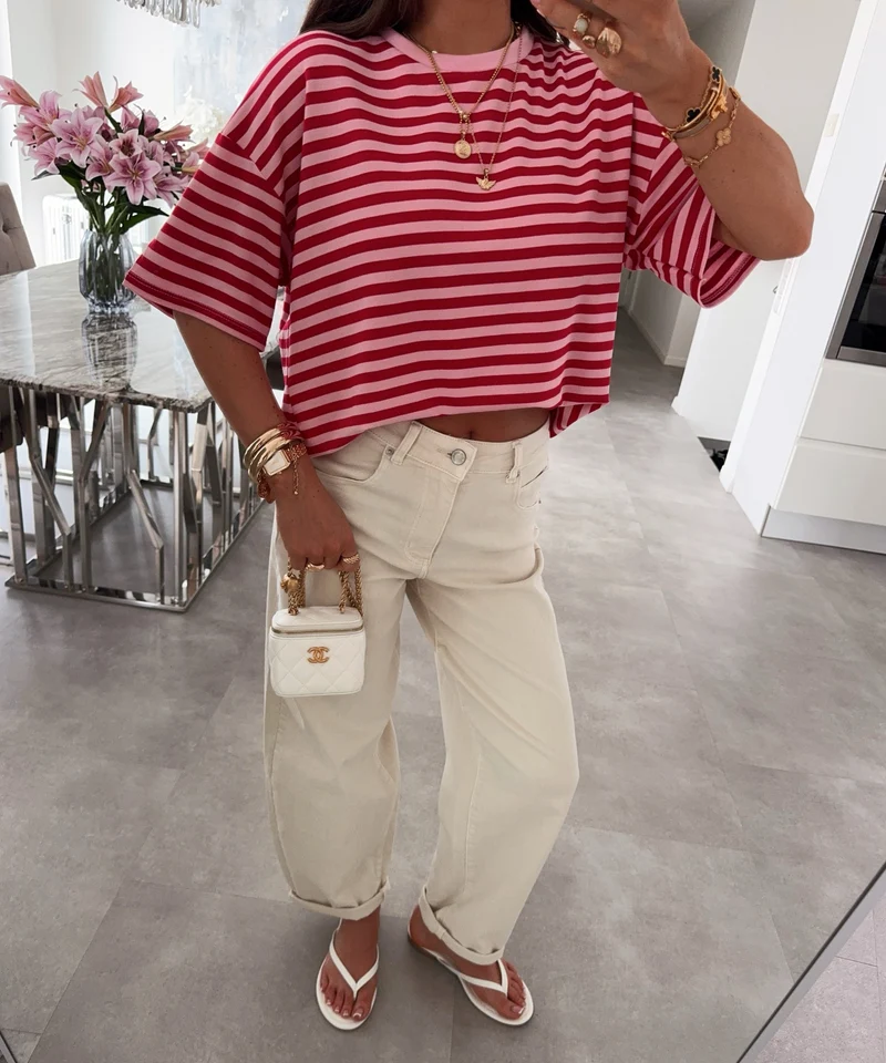 T-Shirt Conny Streifen Rot