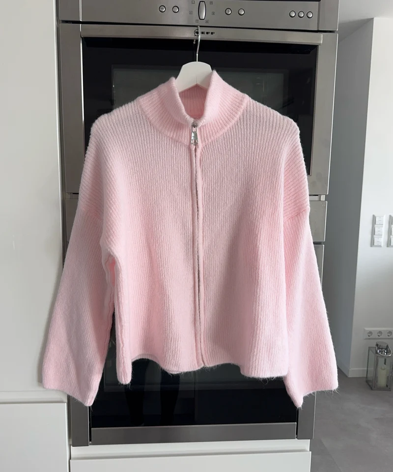 Zip Strickjacke Helena Uni Hellrosa