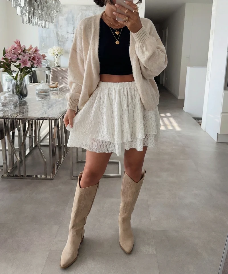 Hosenrock mit Spitze Liwa Creme