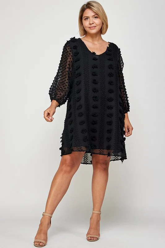 IBstylish brand Pom Novelty Fabric Dress-Plus