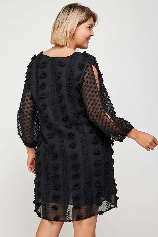 IBstylish brand Pom Novelty Fabric Dress-Plus