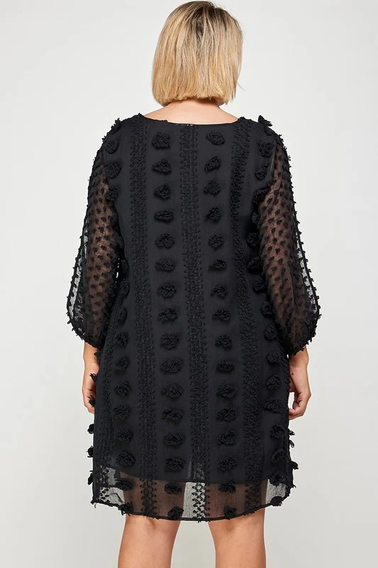 IBstylish brand Pom Novelty Fabric Dress-Plus