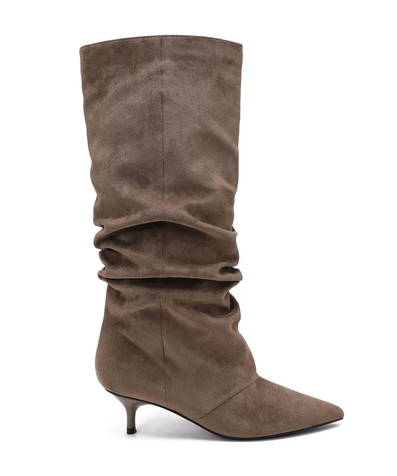 Stiletto Wildleder Stiefel Brea Camel