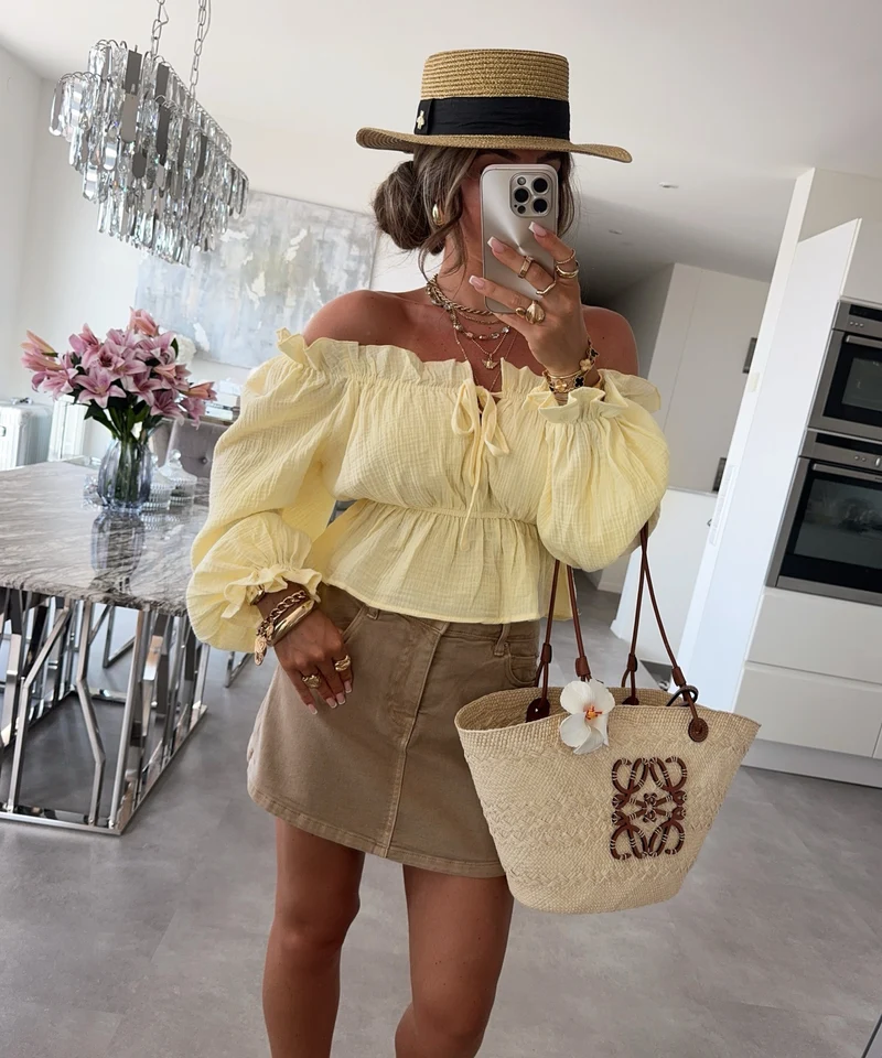 Musselin Bluse Evanthe Gelb