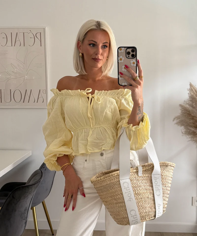 Musselin Bluse Evanthe Gelb