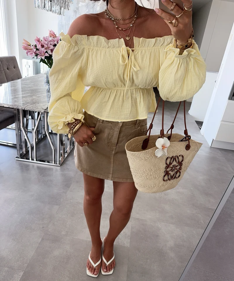 Musselin Bluse Evanthe Gelb