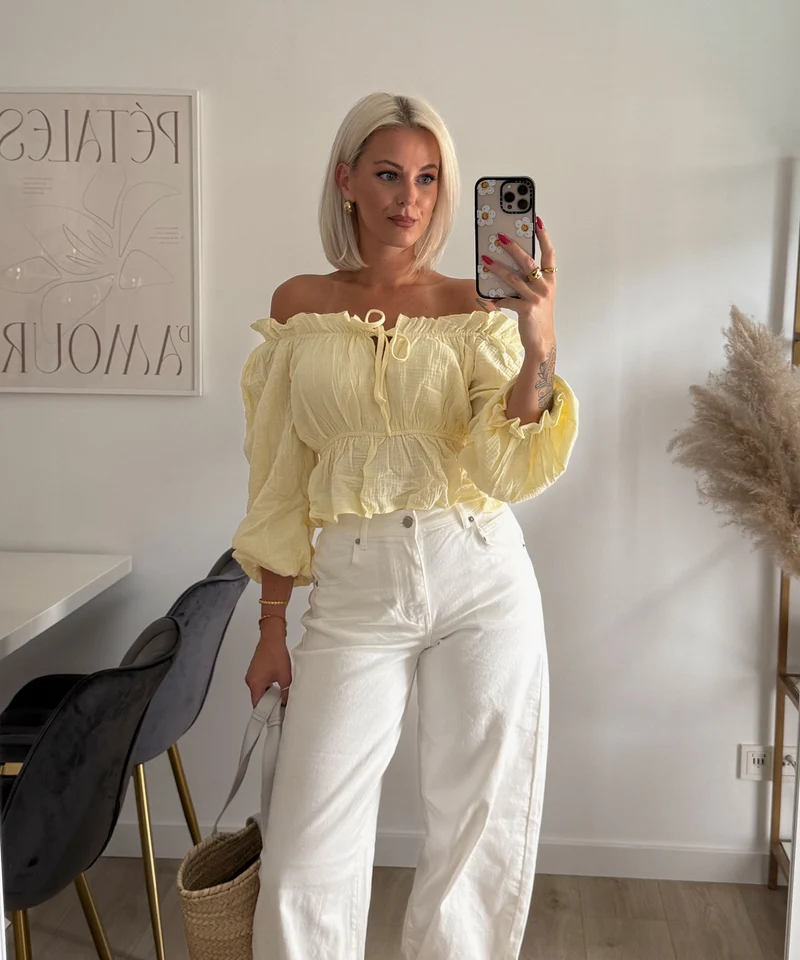 Musselin Bluse Evanthe Gelb