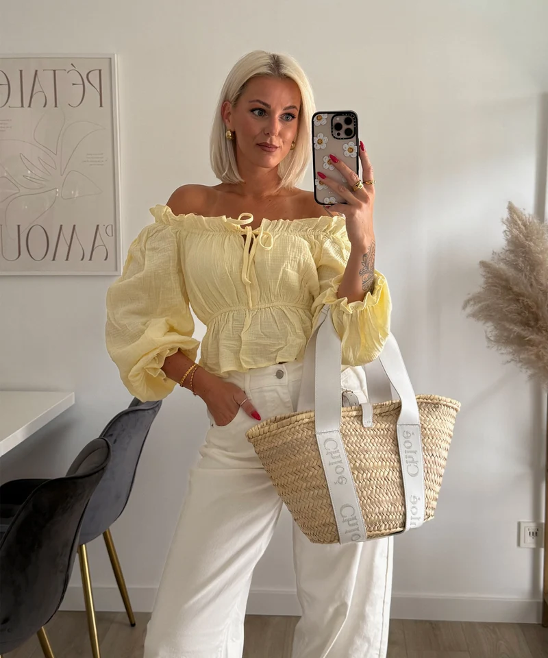 Musselin Bluse Evanthe Gelb