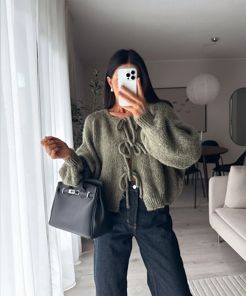 Cardigan Schleife Fia Khaki