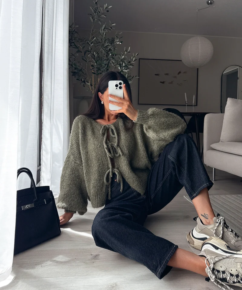 Cardigan Schleife Fia Khaki