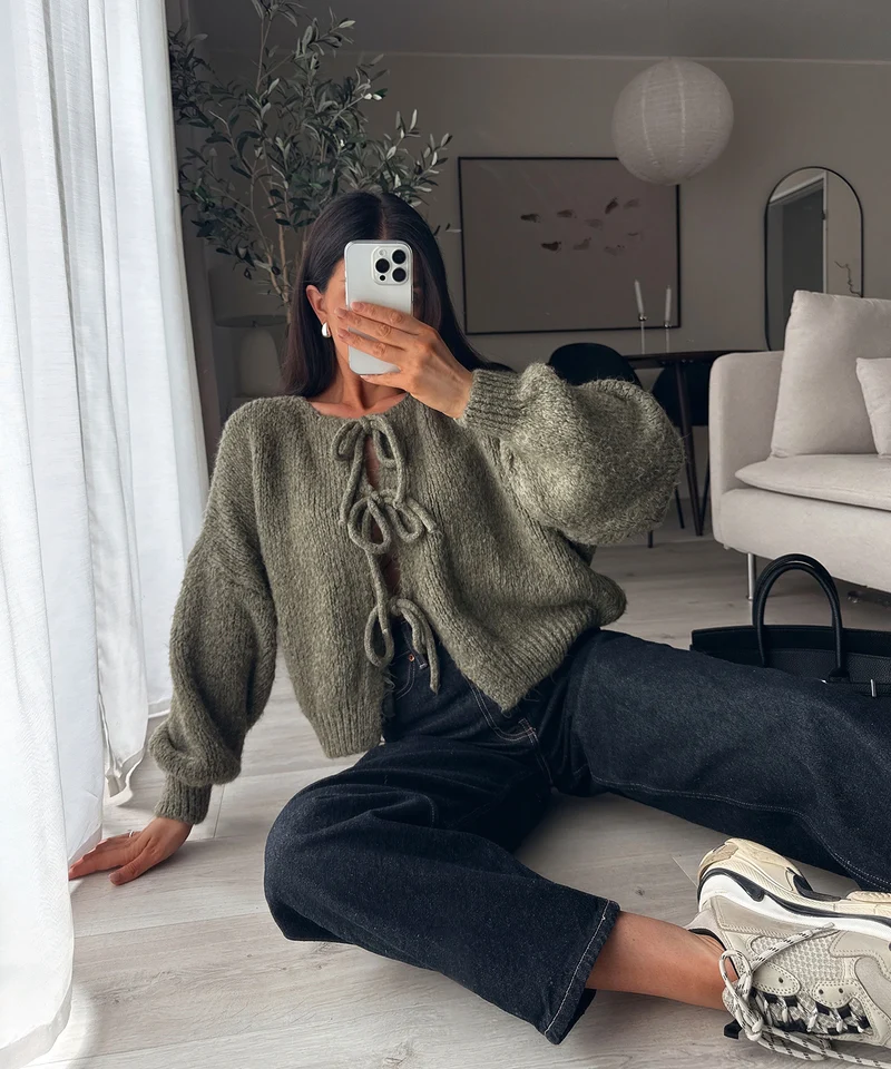 Cardigan Schleife Fia Khaki