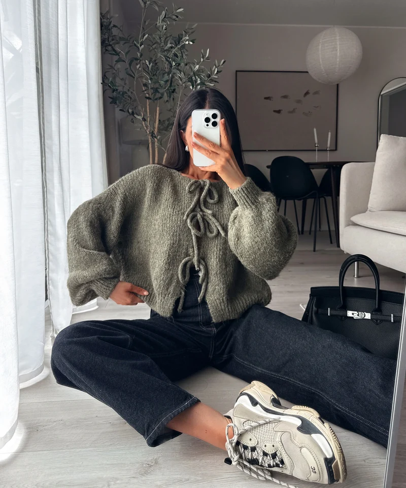 Cardigan Schleife Fia Khaki