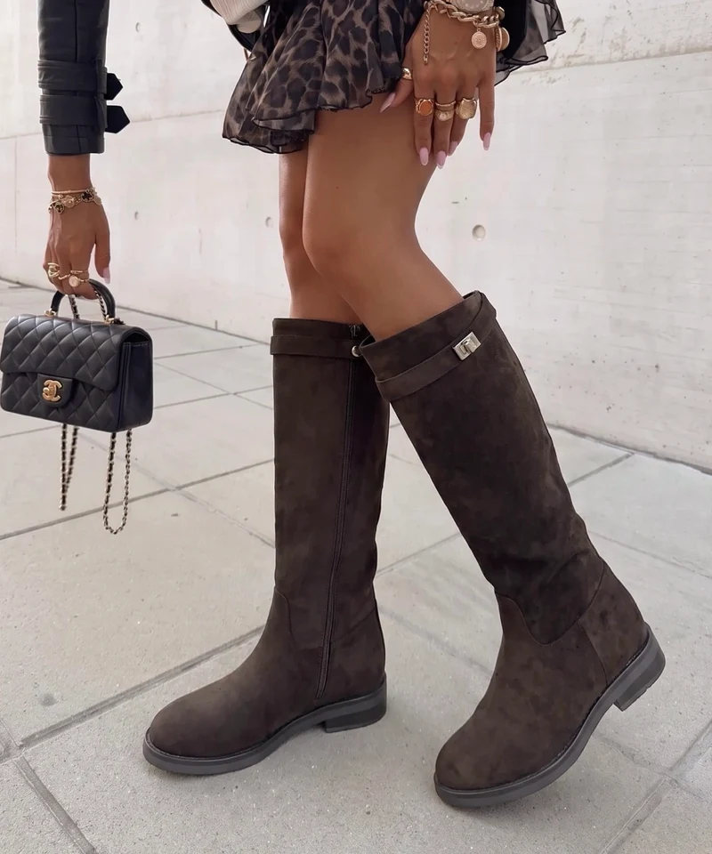 Wildleder Stiefel Mila Dunkelbraun