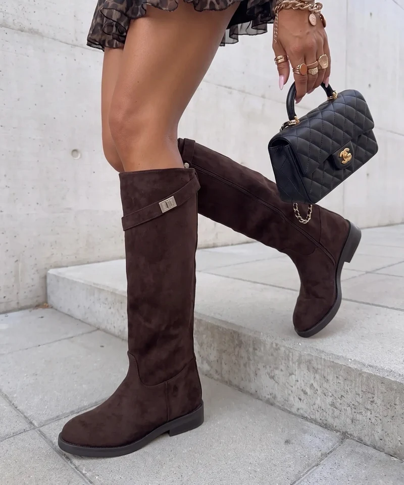 Wildleder Stiefel Mila Dunkelbraun