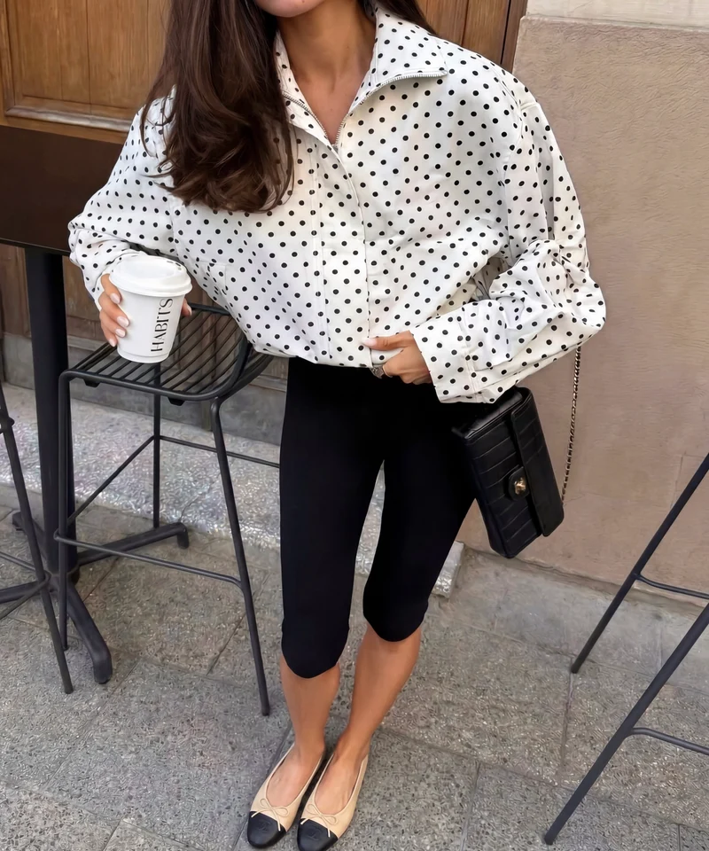 Polka Dots Jacke Pia Weiß