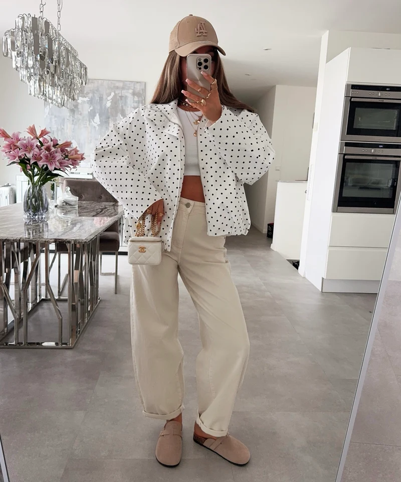 Polka Dots Jacke Pia Weiß