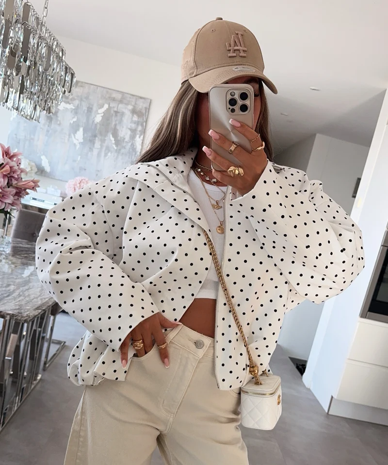 Polka Dots Jacke Pia Weiß