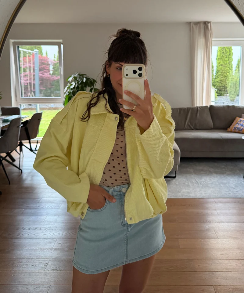 Cord Jacke Amber Gelb