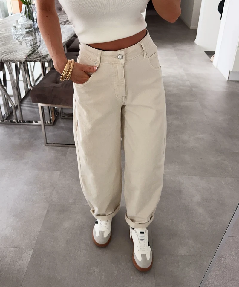 Stretch Balloon Jeans Ronya Creme