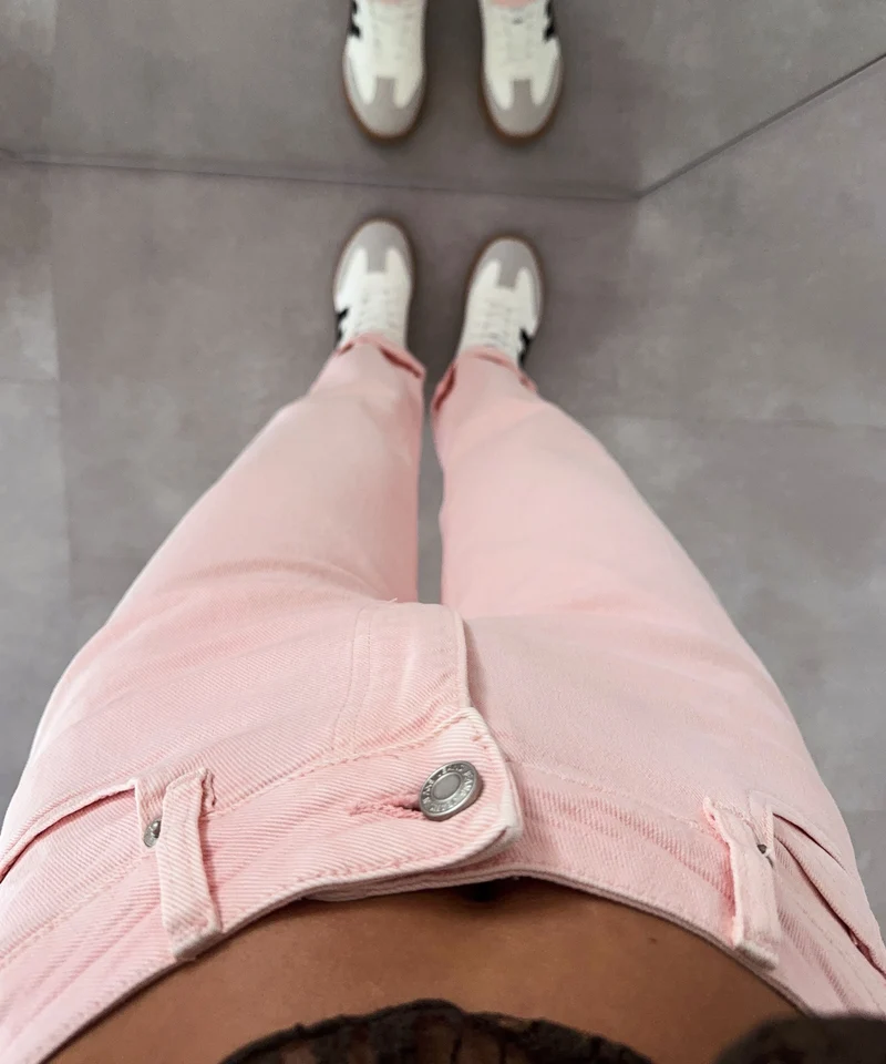 Stretch Mom Jeans Leava Rosa