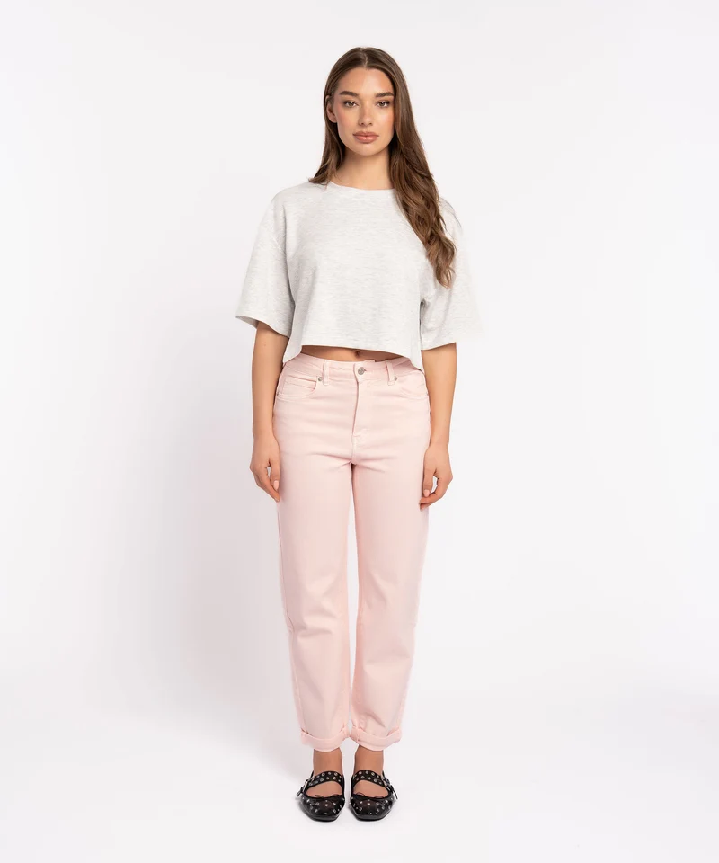 Stretch Mom Jeans Leava Rosa