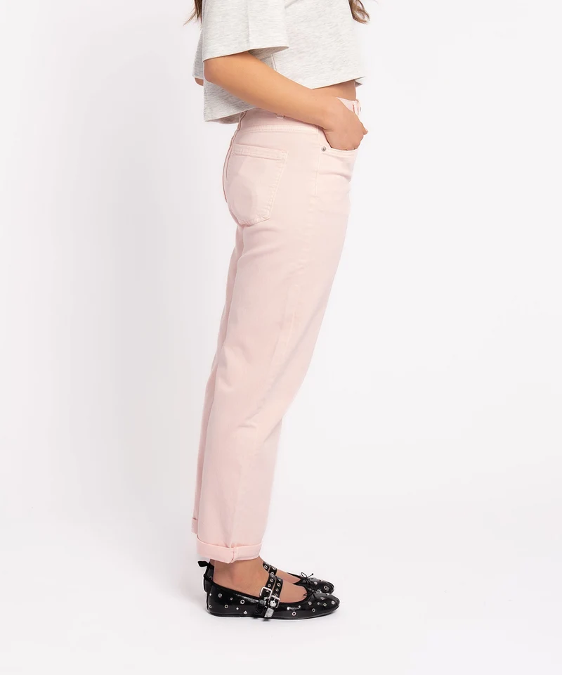 Stretch Mom Jeans Leava Rosa