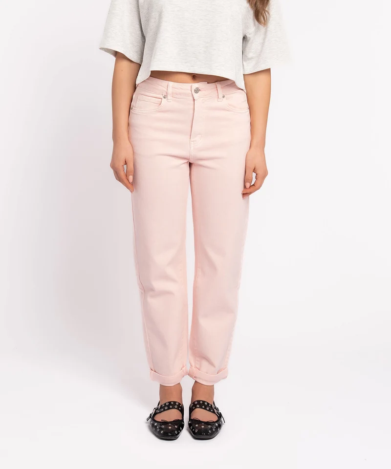 Stretch Mom Jeans Leava Rosa