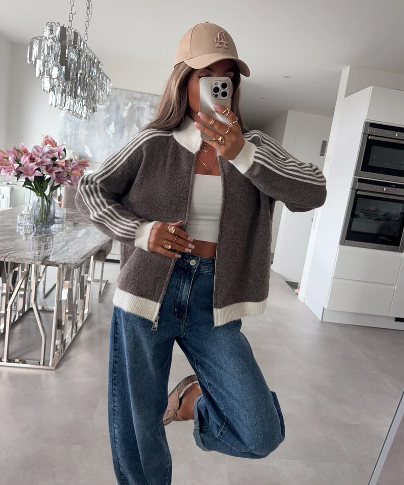 Zip Jacke Idun Hellbraun Beige