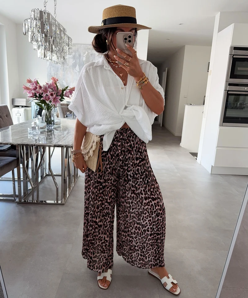 Oversize Musselin Kurzarmhemd Romy Weiß