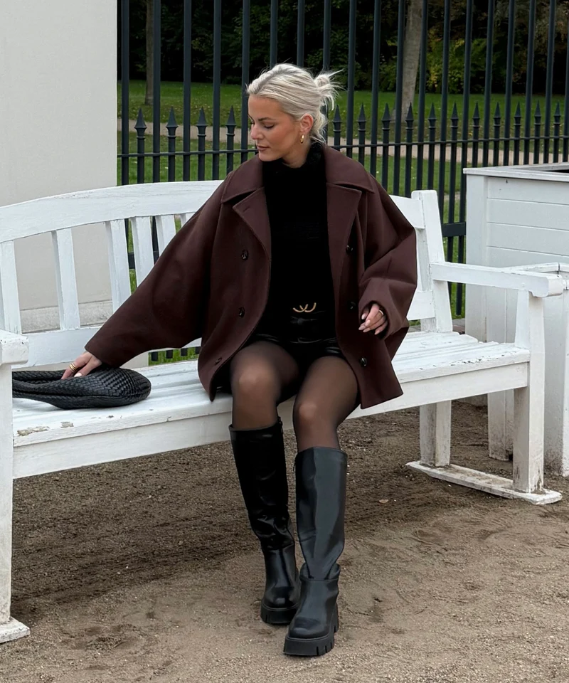 Oversize Jacke Joana Dunkelbraun