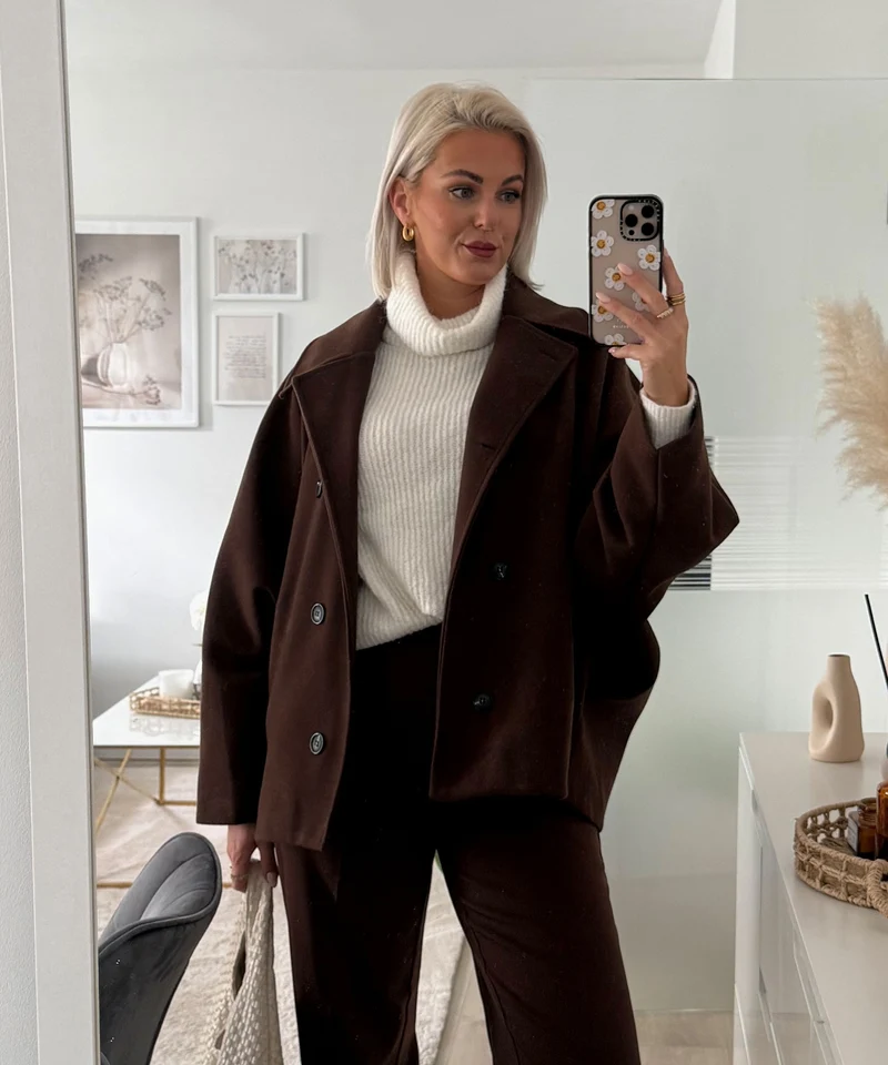 Oversize Jacke Joana Dunkelbraun