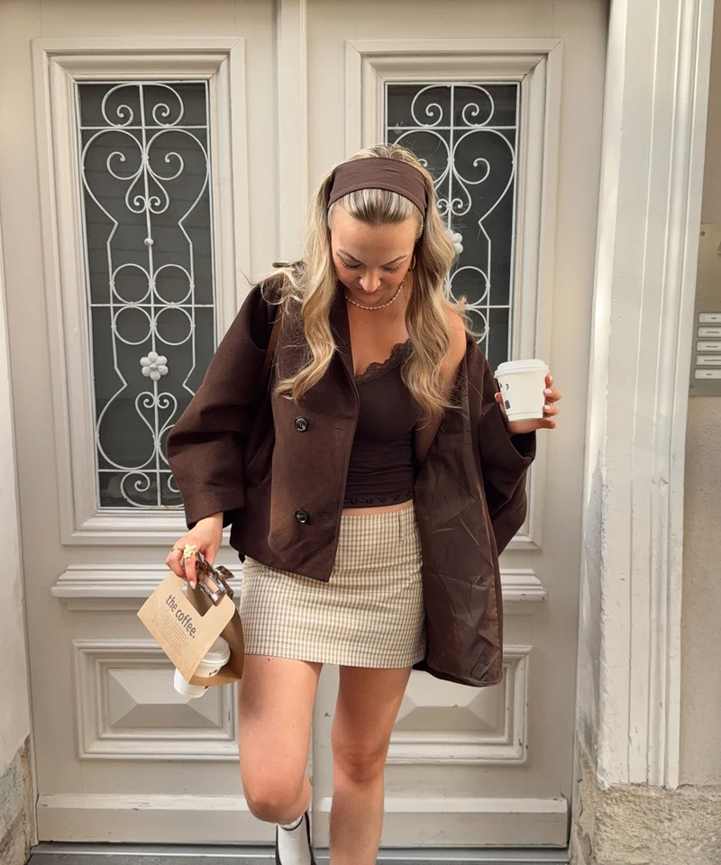 Oversize Jacke Joana Dunkelbraun