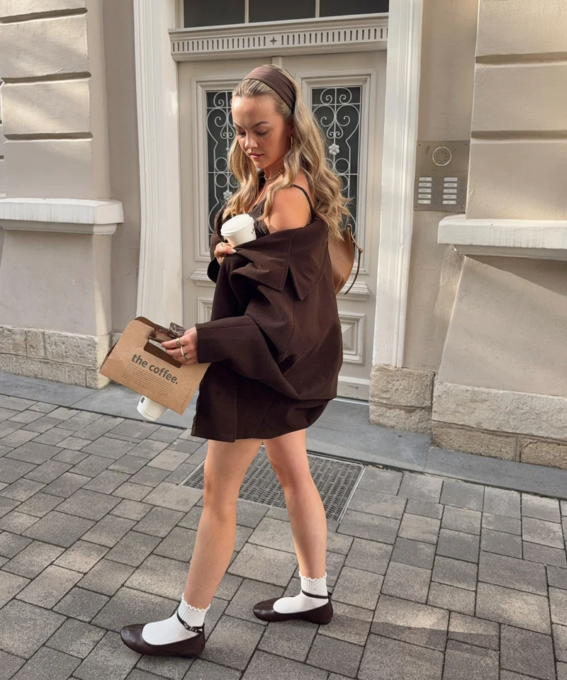 Oversize Jacke Joana Dunkelbraun