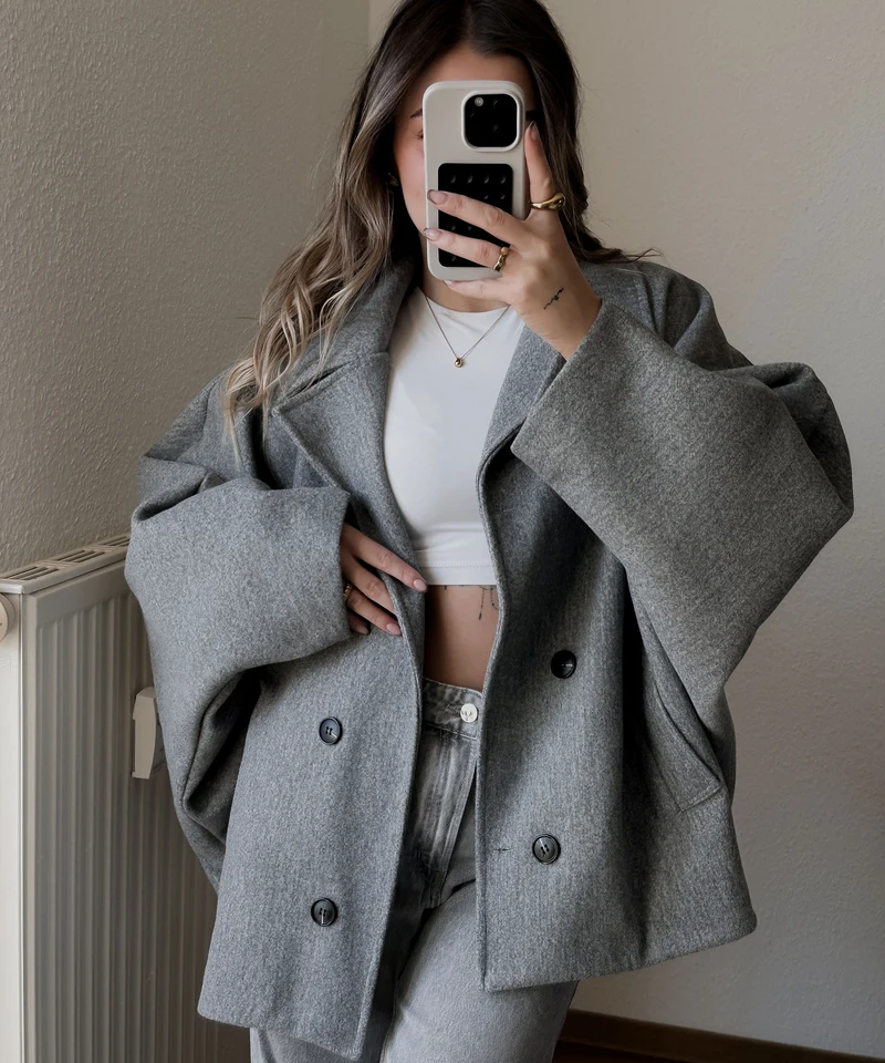 Oversize Jacke Joana Grau