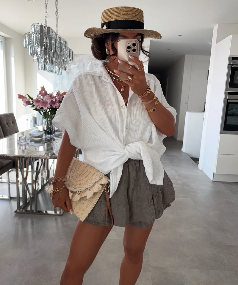 Musselin Hosenrock Alexis Taupe