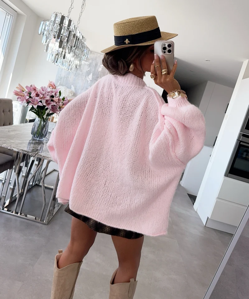 Oversize Strickjacke Jalsien Hellrosa