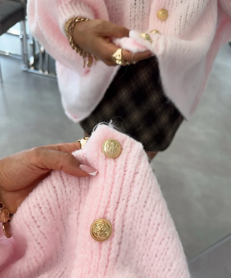 Oversize Strickjacke Jalsien Hellrosa