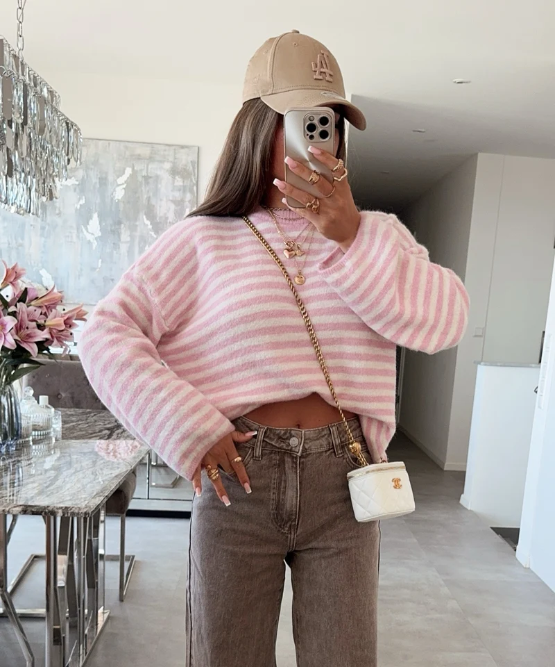 Pullover Streifen Vrona Rosa