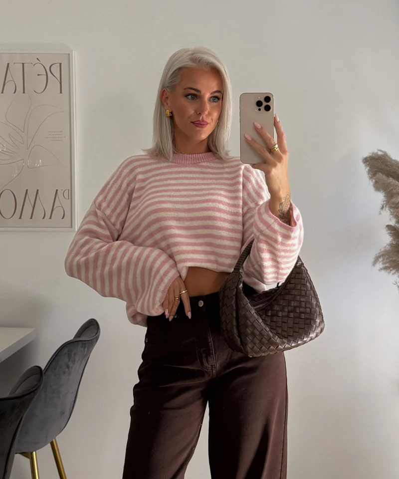 Pullover Streifen Vrona Rosa