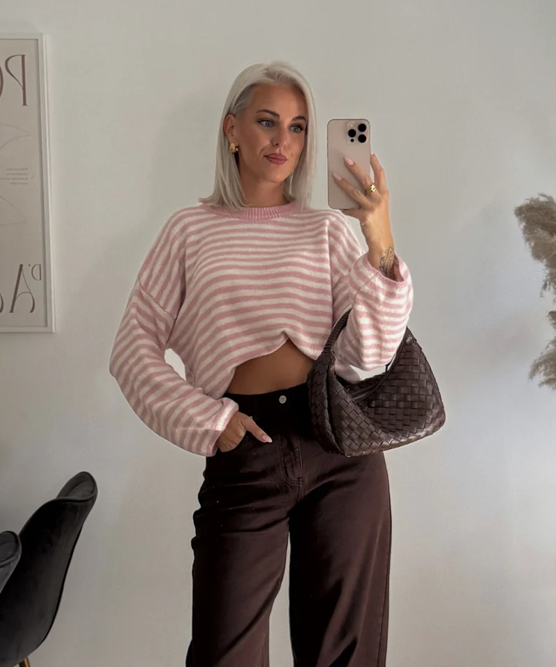 Pullover Streifen Vrona Rosa