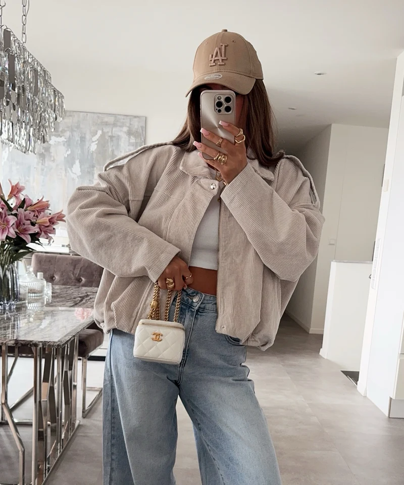 Cord Jacke Amber Beige