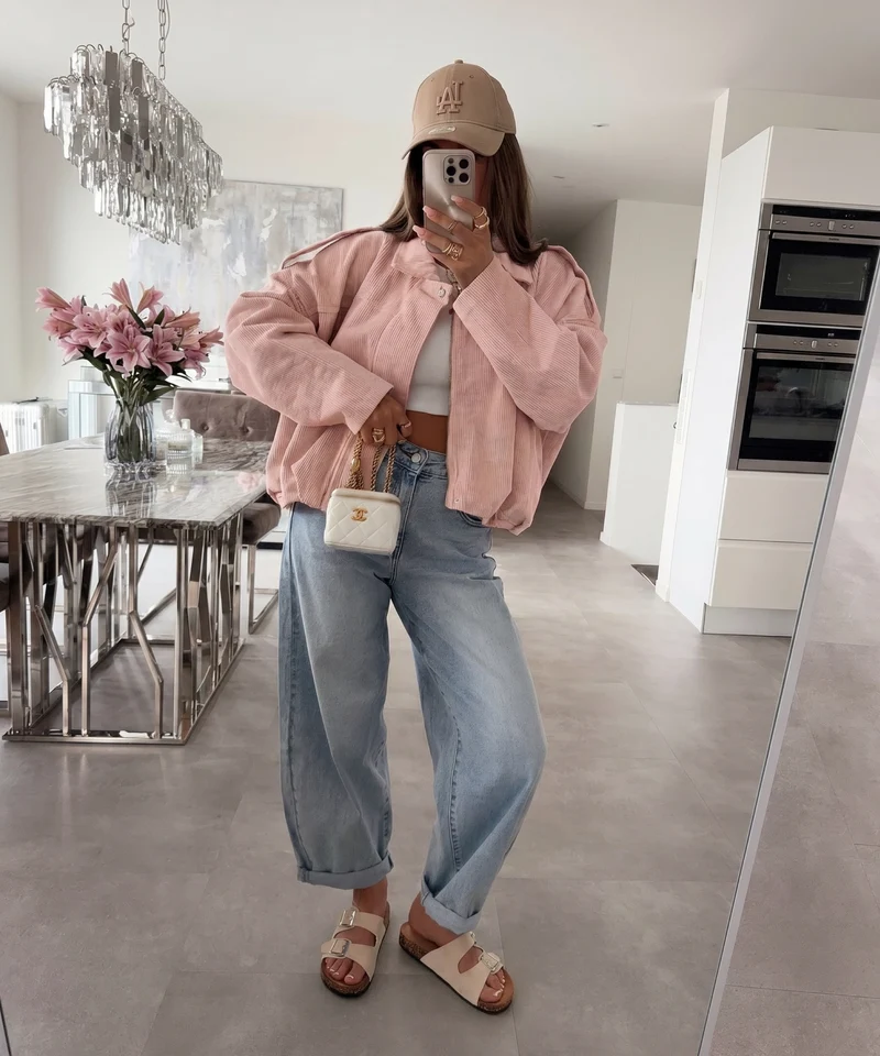 Cord Jacke Amber Rosa