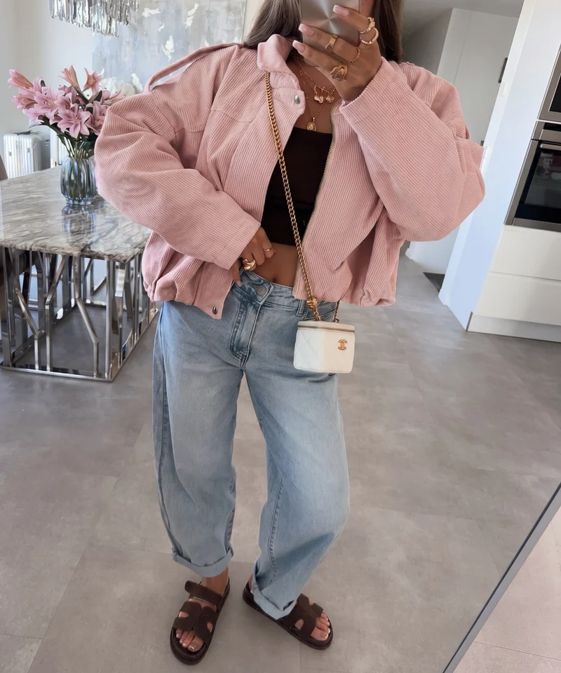 Cord Jacke Amber Rosa
