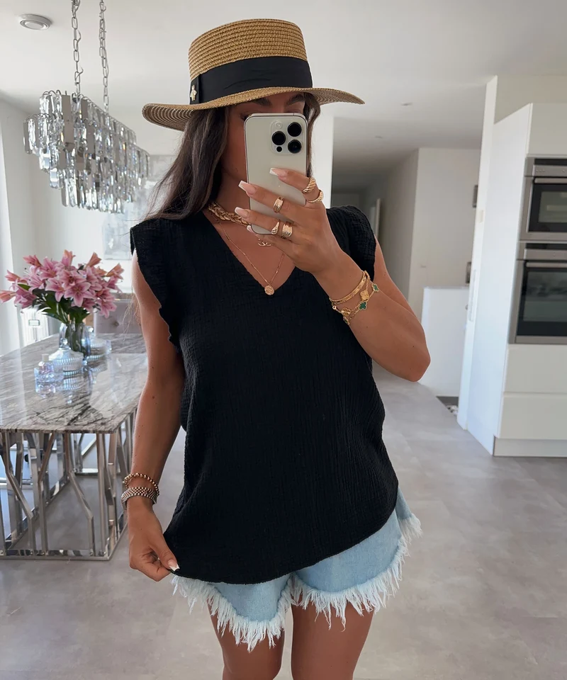 Musselin Top Lidia Schwarz