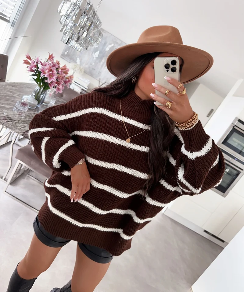 Strick Pullover Carter Dunkelbraun