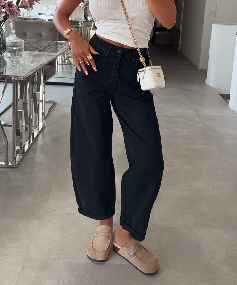 Stretch Balloon Jeans Aviana Schwarz