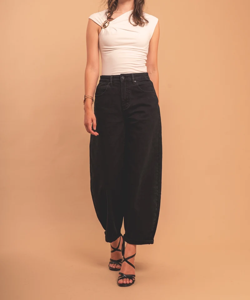Stretch Balloon Jeans Aviana Schwarz