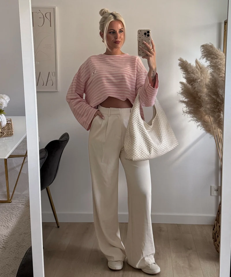 Langarmshirt Mixa Streifen Rosa